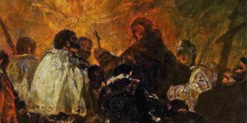 Francisco de Goya paveikslo „Inkvizicijos naktis“ fragmentas