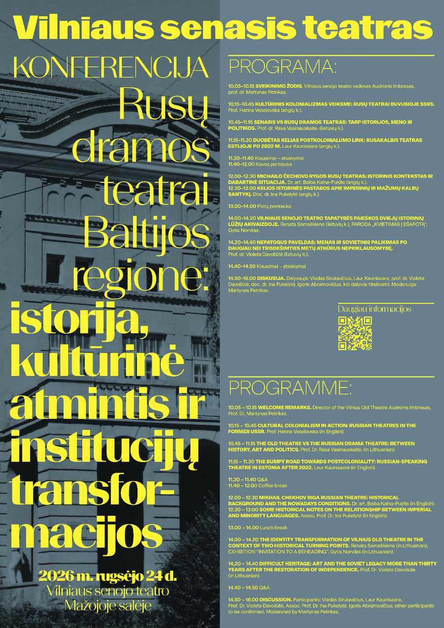 Konferencijos „Rusų dramos teatrai Baltijos regione“ programa