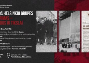 Vytauto Didžiojo karo muziejaus skelbimas apie spalio 29 d. diskusiją Lietuvos Helsinkio grupės įkūrimo 50-mečiui