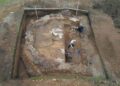 Veprių rezidencinės pilies šiaurinio bokšto pamatai archeologinių tyrimų metu