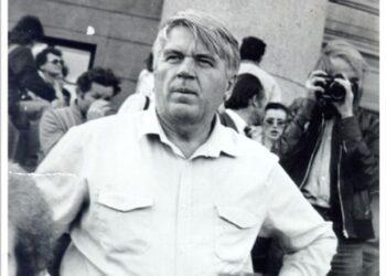 Antanas Terleckas mitingo metu. XX a. 9-ojo dešimtmečio pabaiga