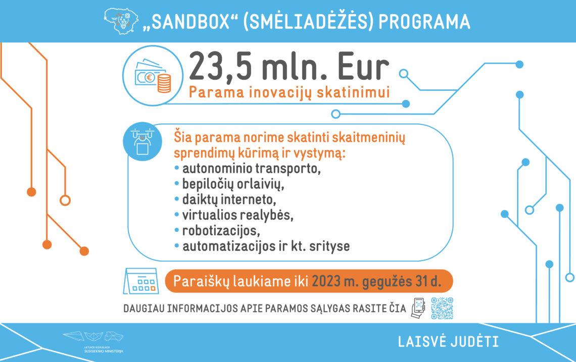 Susisiekimo ministerija kviečia dalyvauti „Sandbox“ programoje: inovacijų įvairiose srityse skatinimui skiriama 23,5 mln. Eur parama | sumin.lt nuotr.