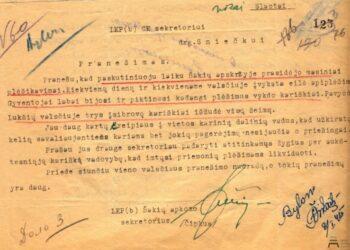 Skundas dėl masinio Raudonosios armijos kariškių plėšikavimo. [1944–1945 m.]. Originalas | Lietuvos ypatingojo archyvo nuotr.