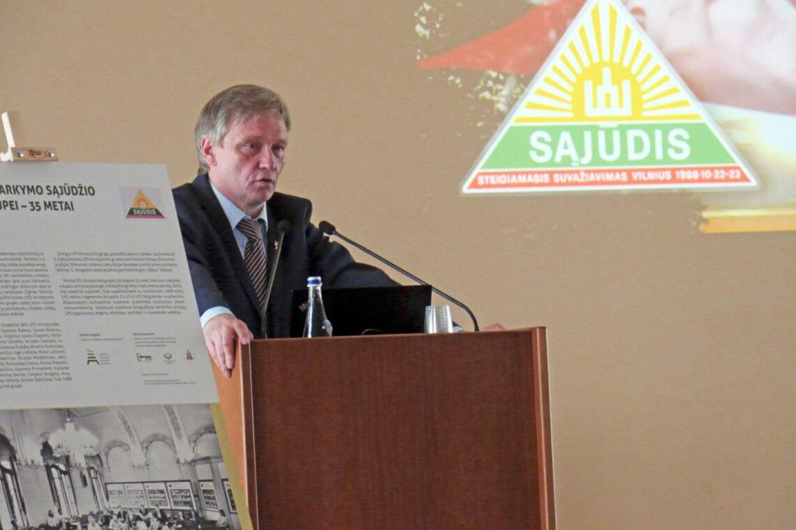 Zigmas Vaišvila Sąjūdžio 35-mečio konferencijoje LMA 2023-06-03 | Alkas.lt, J. Vaiškūno nuotr.