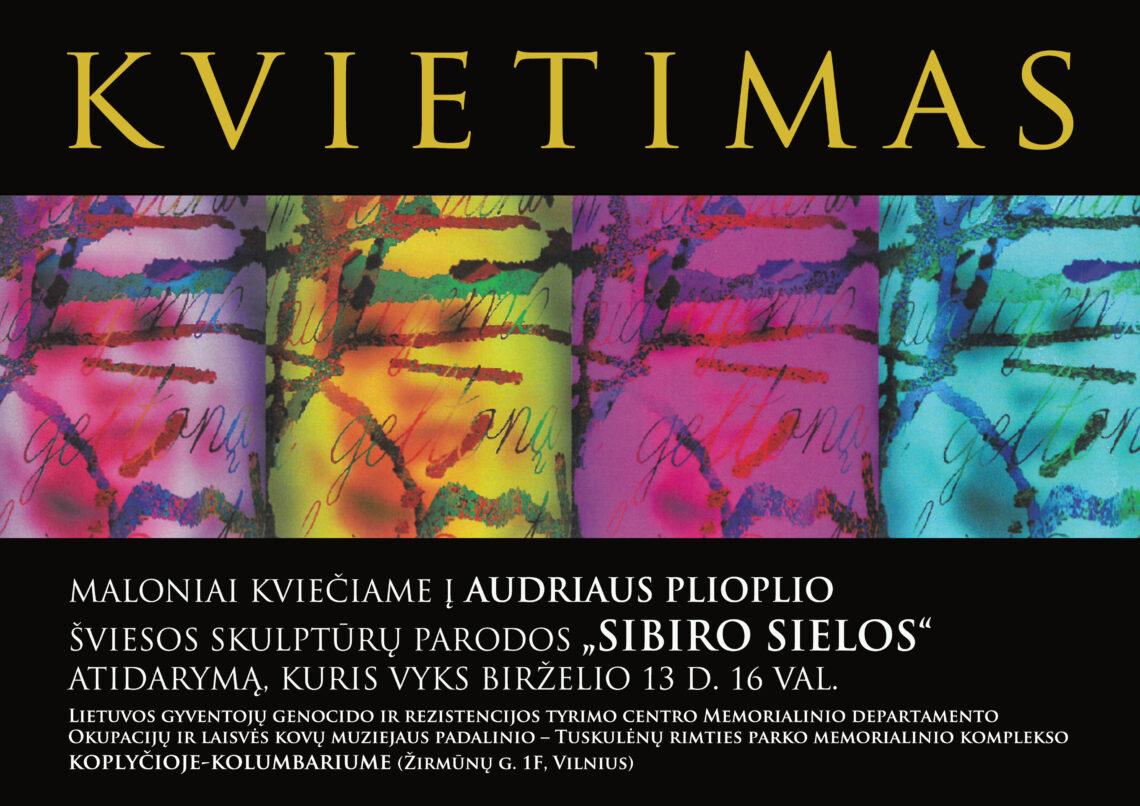 Tuskulėnuose prof. A. Plioplio šviesos skulptūrų parodos „Sibiro sielos“ atidarymas | LGGRTC nuotr.