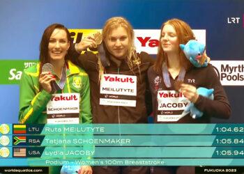 Rūta Meilutytė vėl pasaulio čempionė! | Alkas.lt ekrano nuotr.