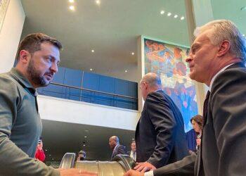 Volodymyras Zelenskis ir Gitanas Nausėda Niujorke