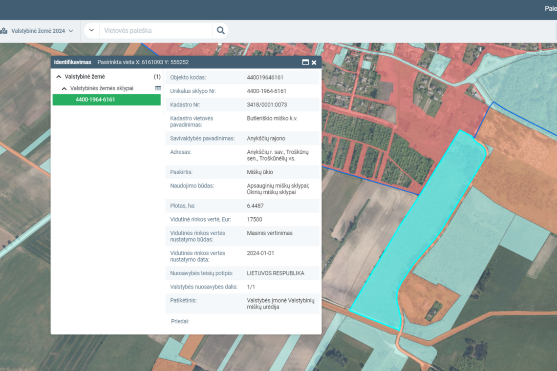 Žemėlapis “Valstybinė žemė” | am.lrv.lt nuotr.