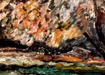 Artūras Mikoliūnas „Sodas“ (2020, drobė, aliejus, 40×50) | mkcnamai.lt nuotr.