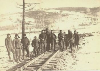 Tremtinių brigada taiso geležinkelio bėgius. Zaigrajevo r., Buriatijos-Mongolijos ASSR, XX a. 6-asis dešimtmetis | punskas.pl nuotr.